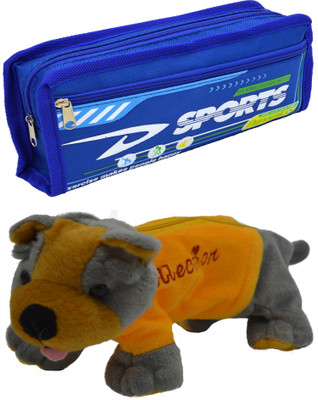 

Hrinkar Cartoon Pencil Pouch Printed and Animal Art Plastic Pencil Boxes(Set of 2, Blue, Grey, Yellow)