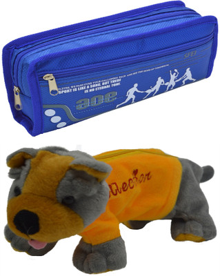 

Hrinkar Cartoon Pencil Pouch Printed and Animal Art Plastic Pencil Boxes(Set of 2, Blue, Grey, Yellow)