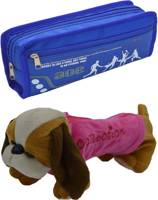 

Hrinkar Cartoon Pencil Pouch Printed and Animal Art Plastic Pencil Boxes(Set of 2, Blue, Pink, Yellow, Brown, White)