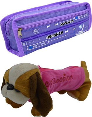 

Hrinkar Cartoon Pencil Pouch Printed and Animal Art Plastic Pencil Boxes(Set of 2, Purple, Pink, Yellow, Brown, White)