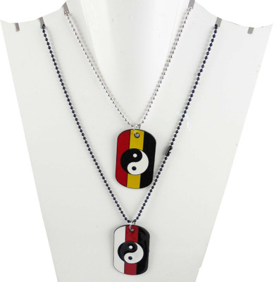 estore Multicolor yin yang pedant with chain necklace set of 2 pcs Metal Locket