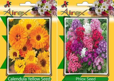 

Airex Calendula Yellow, Phlox Seed(25 per packet)