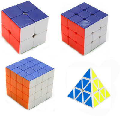 

Emob High Speed Stickerless Magic Rubik Cube Combo Puzzle Brainstorming Game Toy (2x2 , 3x3, 4x4, Pyraminx)(4 Pieces)