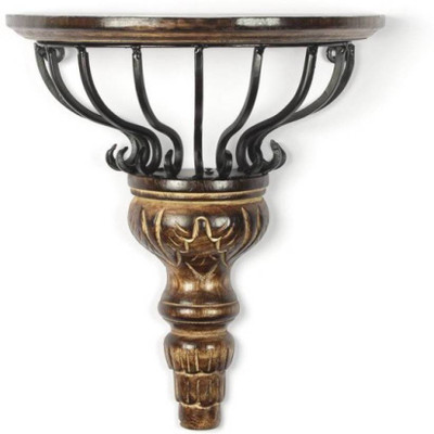 

Decorasia Wooden & Wrought Iron Wooden, Iron Wall Shelf(Number of Shelves - 1, Brown)