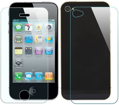 ELEF Front and Back Tempered Glass for Apple iPhone 4(Pack of 2)
