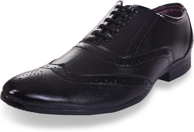

ROAD STAG Men's Broguing Formal Shoes (Black) Brogues For Men(Black