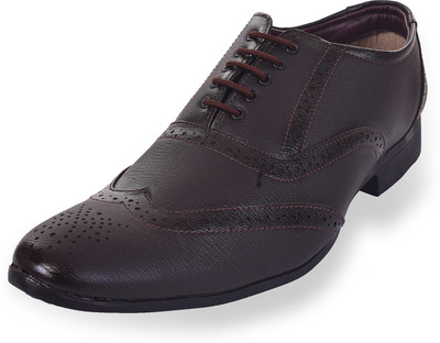 

ROAD STAG Men's Broguing Formal Shoes (Charcoal) Lace Up For Men(Brown, Dark brown