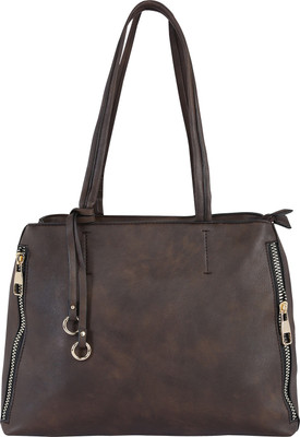 

LE CUERO Women Casual Brown PU Shoulder Bag