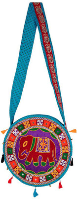 

Lal Haveli Women Casual Blue Cotton Shoulder Bag