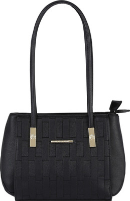 

LE CUERO Women Casual Black PU Shoulder Bag