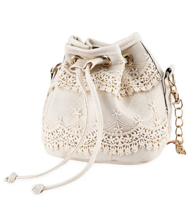 

Un Branded Women Casual Beige PU Sling Bag