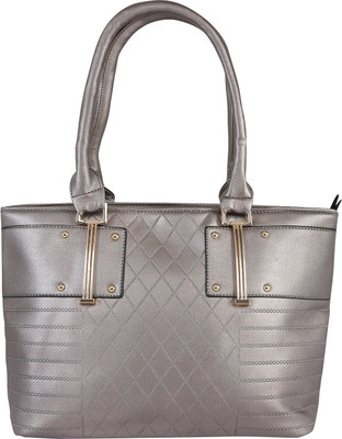 

LE CUERO Women Evening/Party Silver PU Shoulder Bag