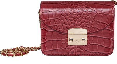 

peaubella Women Evening/Party Maroon Leatherette Sling Bag