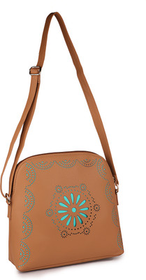 

zinys Women Casual Beige PU Sling Bag