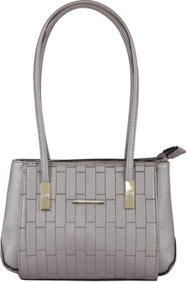 

LE CUERO Women Casual Silver PU Shoulder Bag