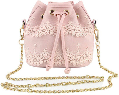Un Branded Girls Evening/Party Pink PU Sling Bag