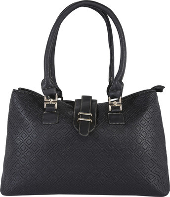 

LE CUERO Women Casual Black PU Shoulder Bag