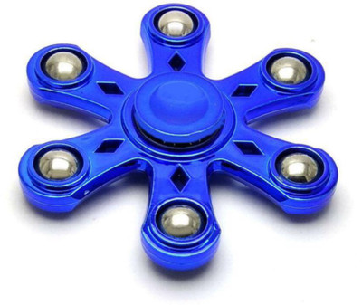 

UNMCORE FashBlush Blue Chrome Look 6 Sides Fidget Hand Spinner, Anti Anxiety, Stress Reliever (8x8x2) (Blue)(Blue)