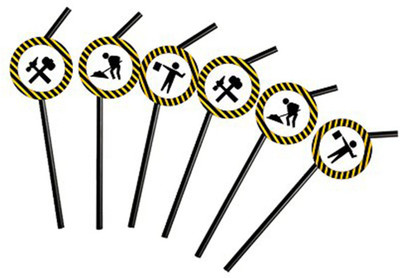 

PARTY PROPZ Straight Drinking Straw(Black, Pack of 6)