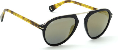 Image Aviator, Round Sunglasses(Golden) Flipkart