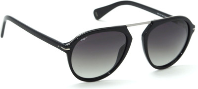 Image Aviator, Round Sunglasses(Black)
