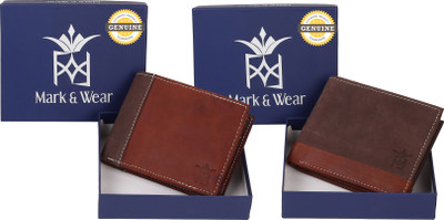 

Mark & Wear Men Multicolor Genuine Leather Wallet(7 Card Slots), Brown tan