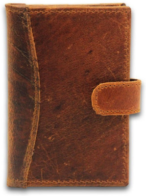 

ELV Men Brown Genuine Leather Card Holder(18 Card Slots), Dark brown