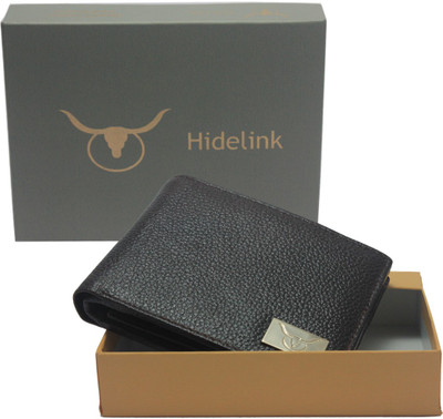 

Hidelink Men Brown Genuine Leather Wallet(6 Card Slots)