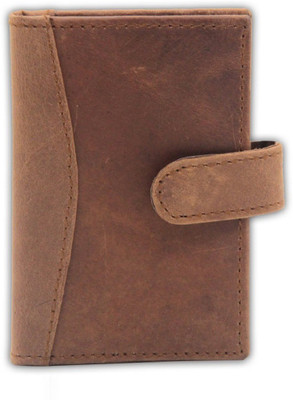 

ELV Men Brown Genuine Leather Card Holder(18 Card Slots), Light brown