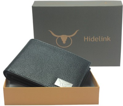 

Hidelink Men Black Genuine Leather Wallet(6 Card Slots)