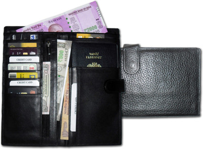 

vardhoman Men Black Genuine Leather Wallet(13 Card Slots)