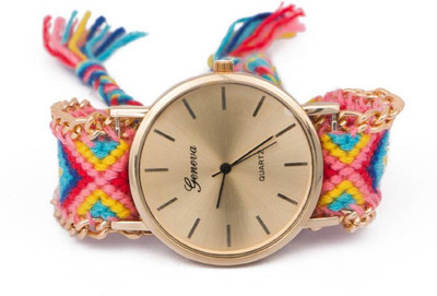 

KNACK N01K019 Woolen belt sytlish color belt geneva women ladies Watch - For Girls