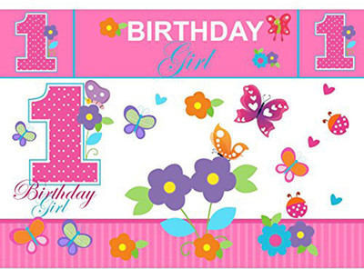 

PARTY PROPZ BACKDROP 5FT-7FT PACK OF 1/GIRLS 1ST BIRTHDAY PARTY DECORATION/ GIRLS 1ST BIRTHDAY PARTY SUPPLIES Banner(7 ft, Pack of 1)