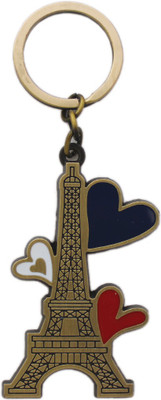 

Tootpado Eiffer Tower Heart Shape Keychain - Brown - (LNTg189) Key Chain(Silver)