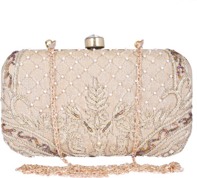 

Ambbi Collections Party Beige Clutch