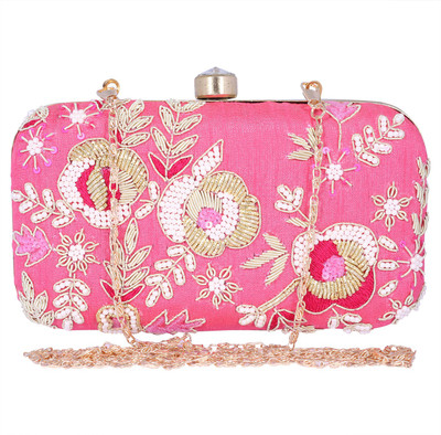 

Ambbi Collections Party Pink Clutch
