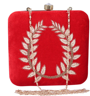 

Ambbi Collections Party Red Clutch
