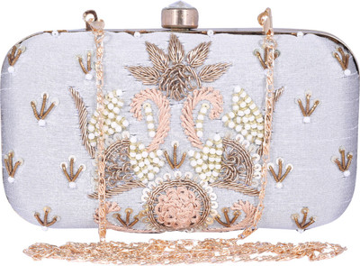 

Ambbi Collections Party Grey Clutch