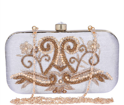 

Ambbi Collections Party Grey Clutch