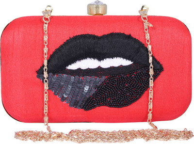 

Ambbi Collections Party Red Clutch