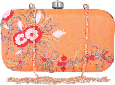 

Ambbi Collections Party Orange Clutch
