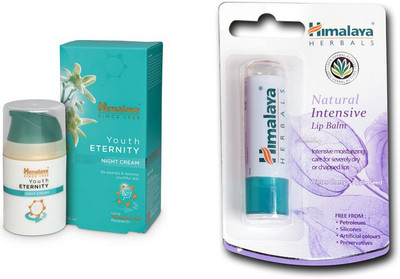 

Himalaya Youth Eternity Night Cream, Natural Intensive Lip Balm(Set of 2)