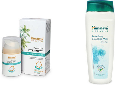 

Himalaya Youth Eternity Day Cream, Refreshing Cleansing Milk(Set of 2)