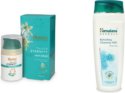 

Himalaya Youth Eternity Night Cream, Refreshing Cleansing Milk(Set of 2)