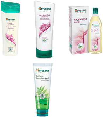 

Himalaya anti hair fall shampoo, anti hair fall conditioner, anti hair fall hair oil, neem face wash(Set of 4)