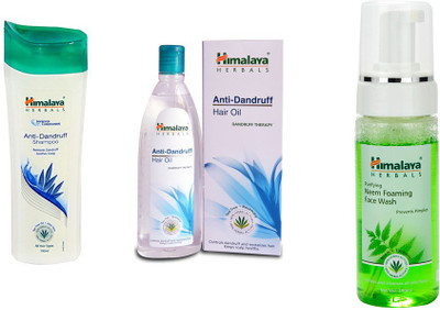 

Himalaya anti dandruff shampoo, anti dandruff hair oil, neem foaming face wash(Set of 3)