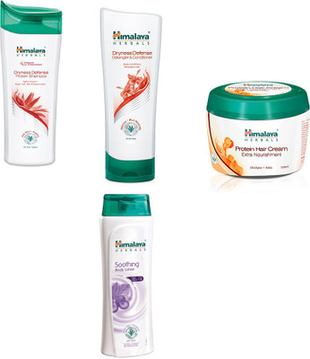 

Himalaya dryness defense protein shampoo, dryness defense protein conditioner,protein hair cream, body lotion(Set of 4)