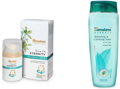 

Himalaya Youth Eternity Day Cream, Refreshing & Clarifying Toner(Set of 2)