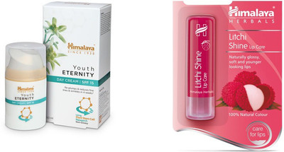 

Himalaya Youth Eternity Day Cream, Litchi Shine Lip Care(Set of 2)