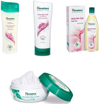 

Himalaya anti hair fall shampoo, anti hair fall conditioner, anti hair fall hair oil, nourishing skin cream(Set of 4)
